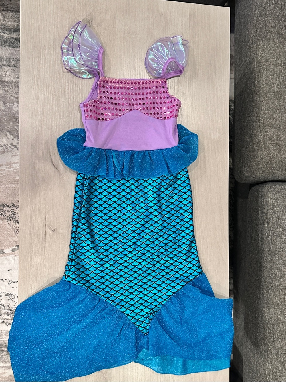 Kids Mermaid Costume Dress - Purple & Blue